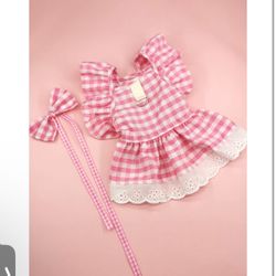 QWINEE Cute Dog Dress Ruffle Trim Cat Lace Princess Dresses with Bow Decor Puppy Tutu Skirt Holiday