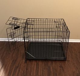 Double door folding metal dog crate,  23.5”  Thumbnail