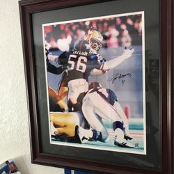 Brett Favre - Lawrence Taylor Sacking Rare Picture Coa 16x20