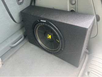KICKER 50TCWC102 CompC 10-inch Subwoofer in Thin Profile Enclosure, 2-Ohm and 1K Watt Monoblock Amp Practically Brand New Already Hooked Up!Cost Over 
