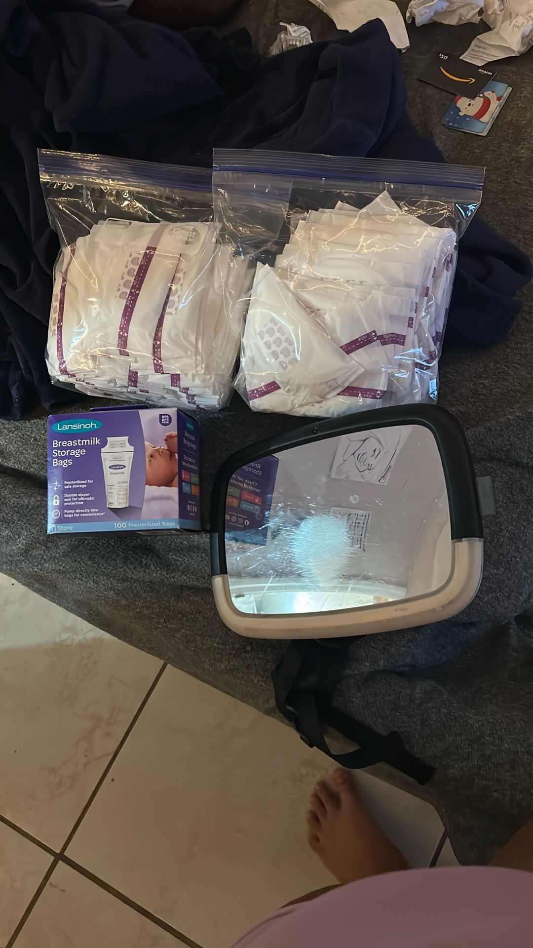 Breast Milk Pads, Breast Milk Storage Bags, Car Mirror