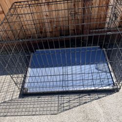 large dog caged with k9 tactical bed 