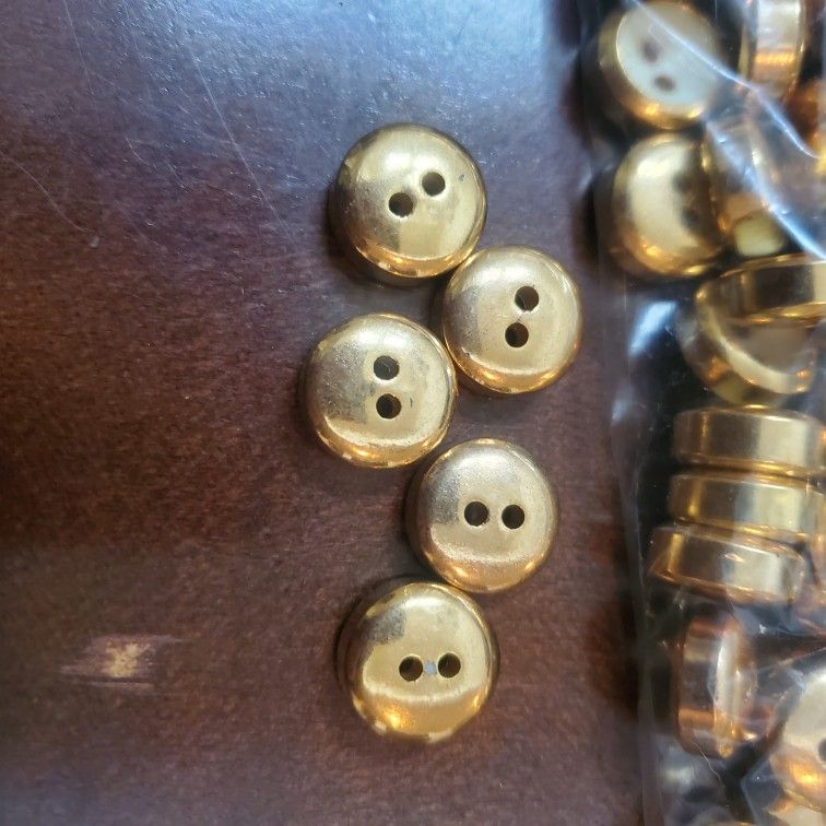 Small 2-hole Gold Buttons