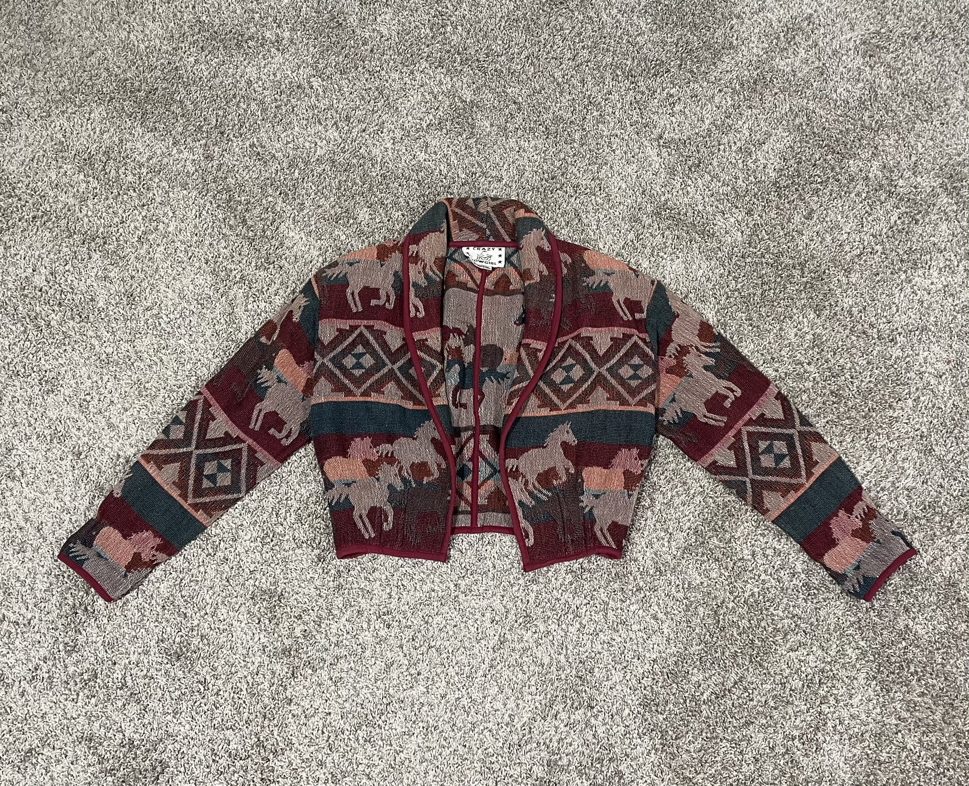 Crazy Cowgirl M horse pattern dress jacket