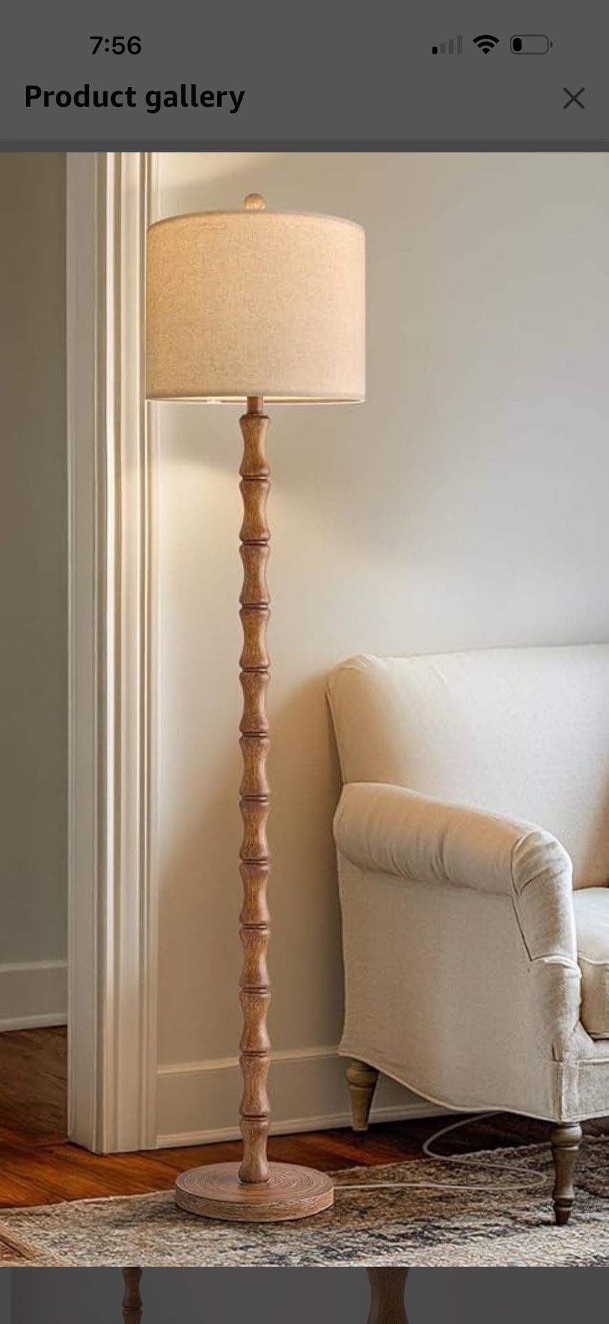 BOBOMOMO 62" Rustic Floor Lamp for Living Room, Retro Farmhouse Floor Lamp Rotary Switch, Resin Standing Lamp for Living Room, Corner, Dining Room, Be