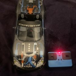 Huge 1:14 scale 2009 Chevy Corvette z6 remote control car , drifts , horn , blinkers , head lights , taillights , makes sounds and lightsup properly ,