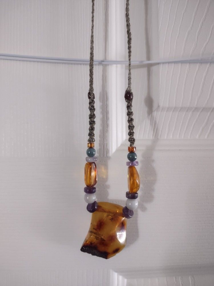 Amber Stone Necklace And Bracelet