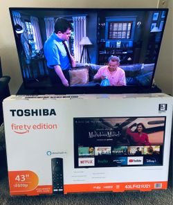Toshiba fire TV edition 43 inch LED TV /1080p Complete with box original owner Please read info check out photos