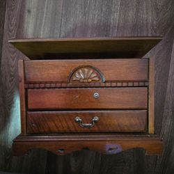 Vintage Dark Brown Jewelry Box