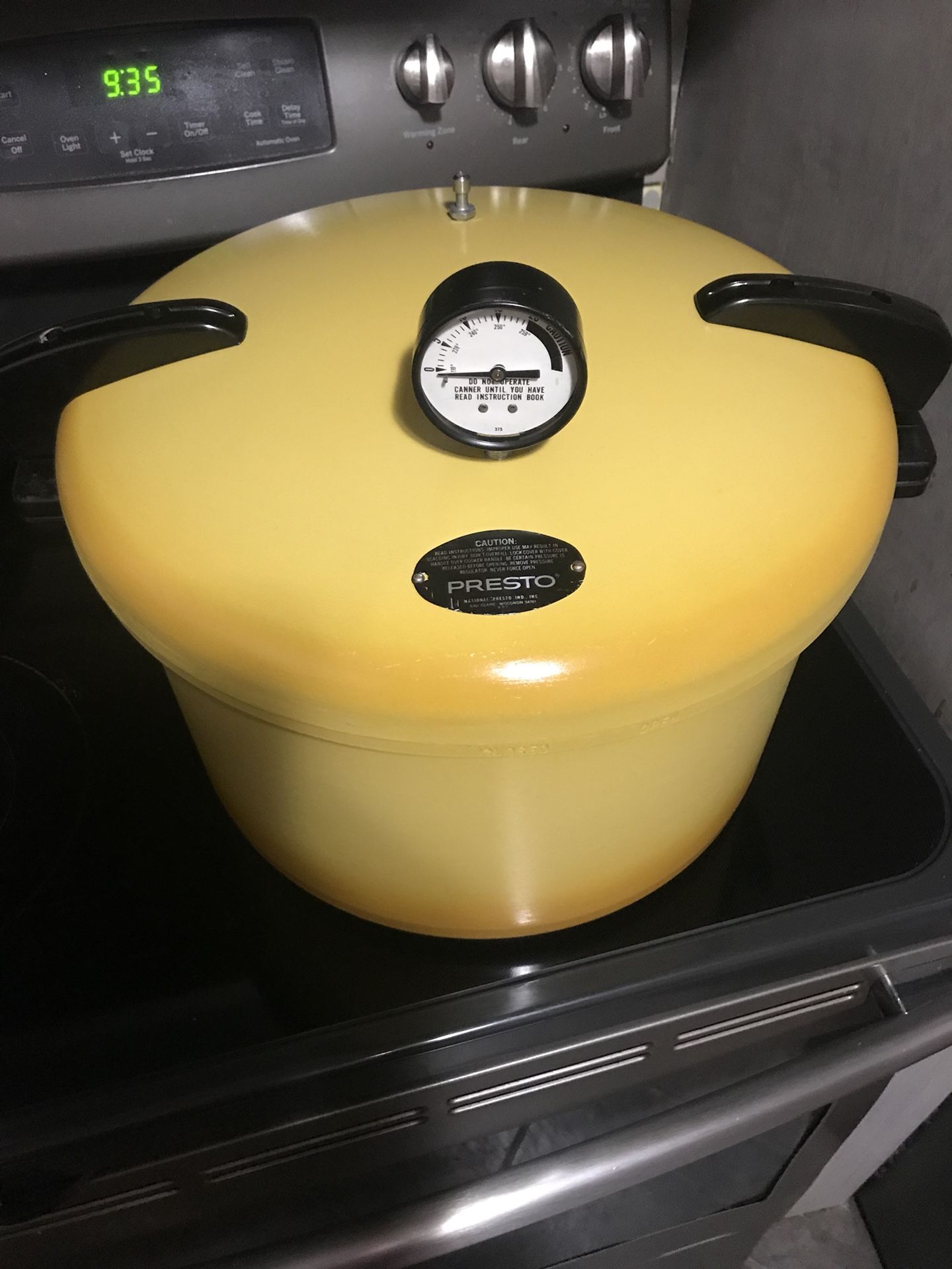 Vintage Yellow Harvest Gold Presto Pressure Cooker Canning Pot Complete