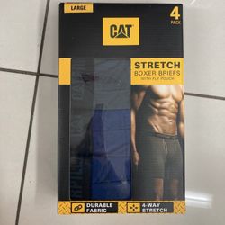 NWT CAT Men’s Stretch Boxer Briefs 4 Pairs Size L