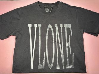 VLONE BLACK GRAY T-SHIRT NEW SALE MEN SIZE L A5