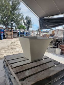 Concrete Planter Square Tapered / Cement Backyard Patio Pots Garden Planters