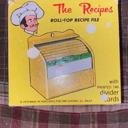 Vintage Yellow Receipe Box