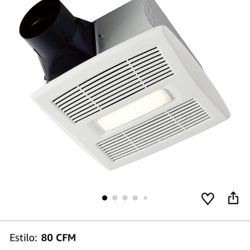 Broan-NuTone AE80SL Invent ENERGY STAR Ventilador de detección de humedad certificado con luz LED, 80 CFM 0.8 Sones, blanco, 75 pies cuadrados habitac