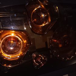 Vintage Retro Amber Art Glass 1970's