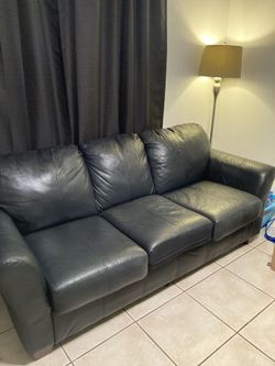 Black leather couch