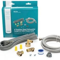 Stainless Steel Dishwasher Install Kit with power cord.
