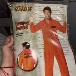 Adult Male Convict Costume 🎃👻⛓️