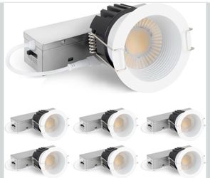 LED Downlight 2in 5CCT Dimmable COB Ceiling Light 8W White 6PK