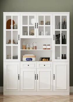 Large glass door kitchen cabinet 79 X 63 X 15