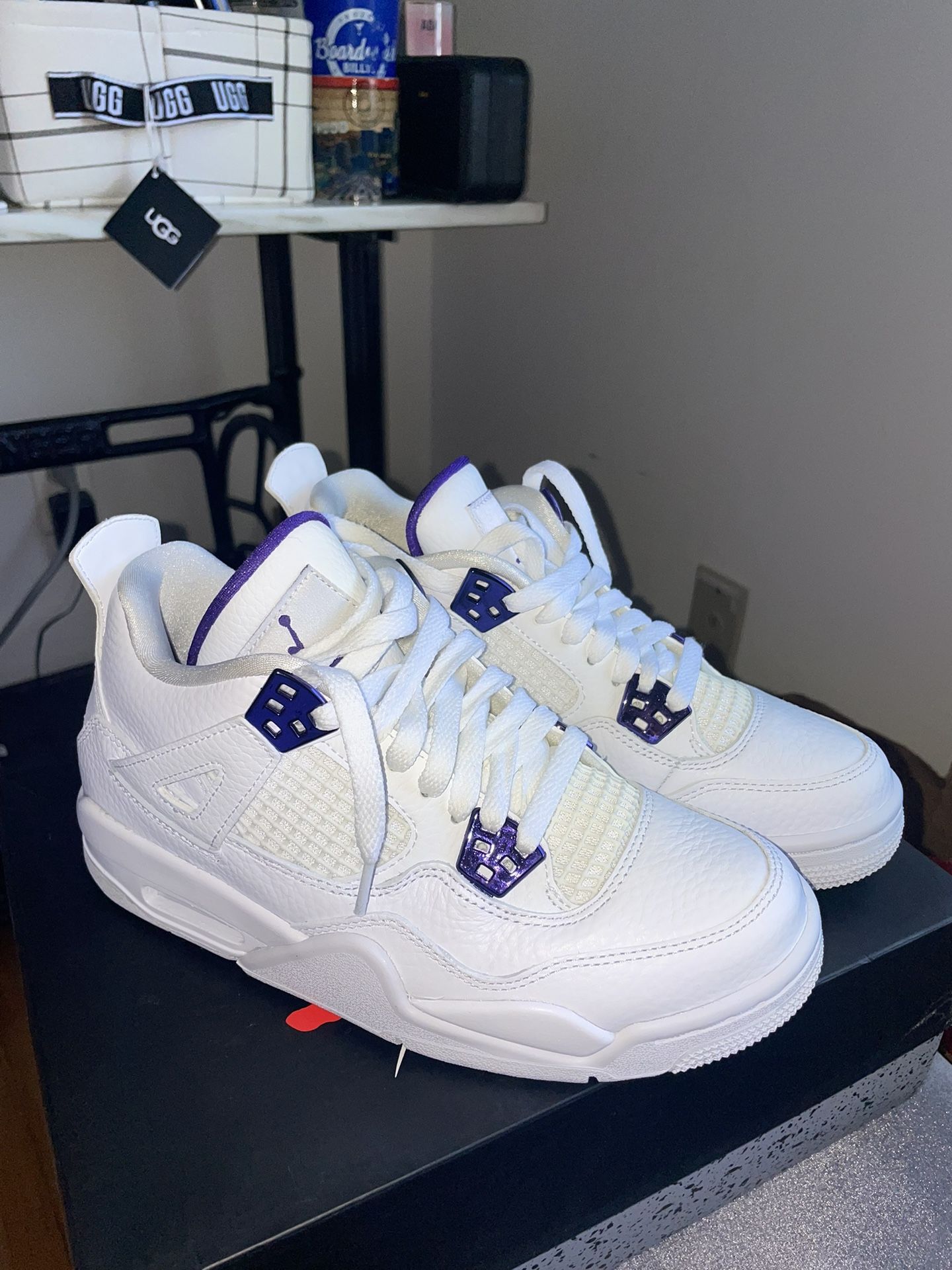 Brand New Mettalic Purple Jordan 4s size 5.5Y