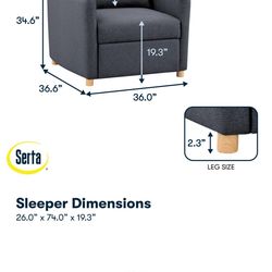 Serta Cooper 36 Convertible Accent Chair