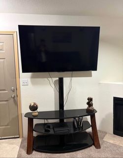 TV stand - Black Glass + Wood