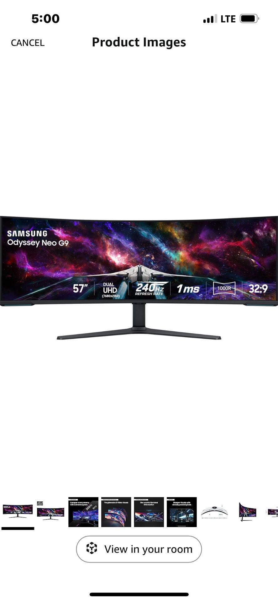 Samsung Odyssey G9 57 Inch 