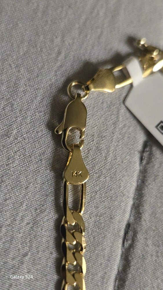 4.8mm Figaro Gold 20" Plated