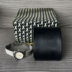Breitliing superocean heritage 38 rare white dial with box papers certificate like new sale or trade
