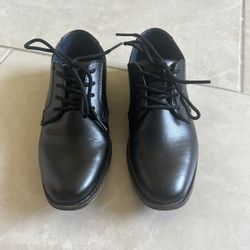 Boys Black Leather Dress Shoes Size 3