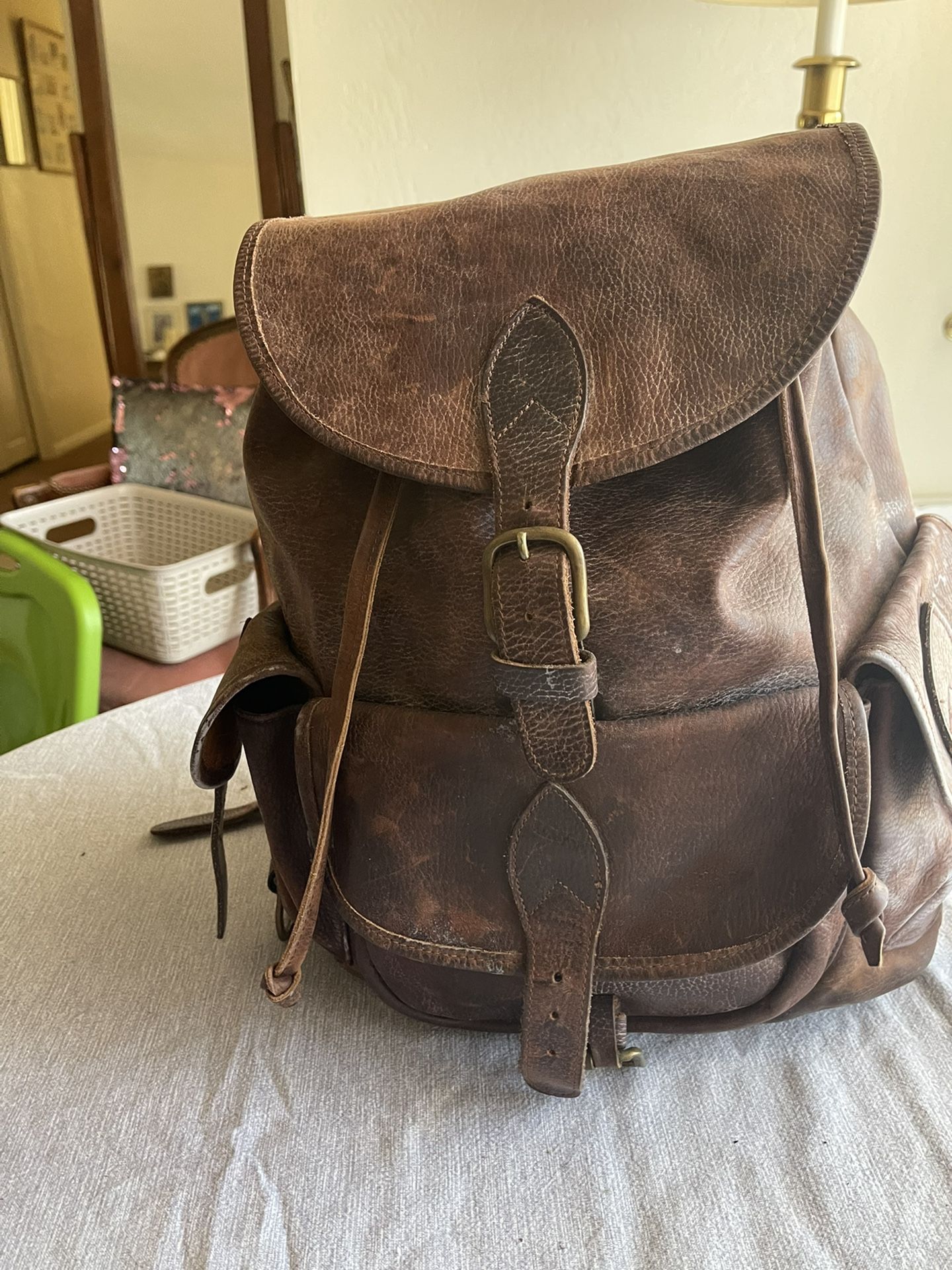 Leather backpack