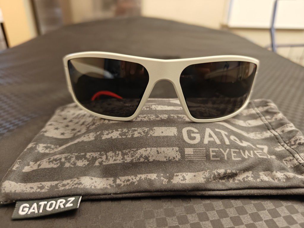 Gatorz Magnum Polarized Cerakote White Tactical Military Sunglasses  Made In USA

