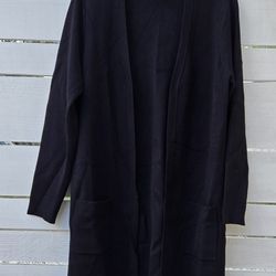 Torrid Layering Cardigan Open Front Pockets Black Longline Sweater Plus Size 1