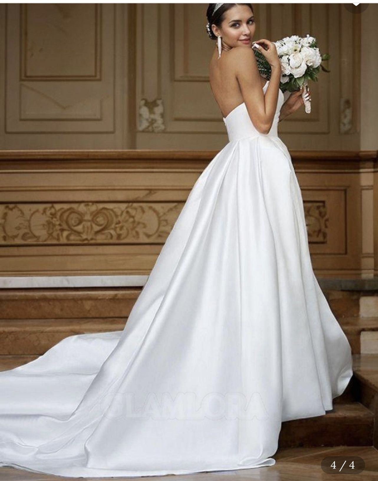 Brand New Satin Princess Wedding Dress