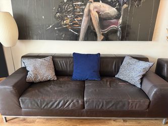 Leather Couch, Sectional and Ottoman
