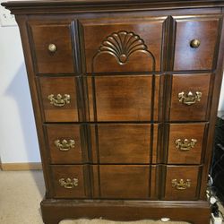 3 Piece  Cherry Wood . 4 Drawer Dresser And 2 Piece Armoire