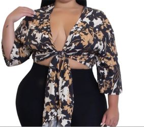 Women’s Plus Size Crop Top Fall Shirt