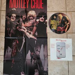 1984 OG Motley Crue Helter Skelter Picture Disc Poster Lyric/Insert Rare