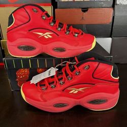 Size 11 Only! Brand New Reebok Question Mid Basketball Shoes “Hot Ones” 