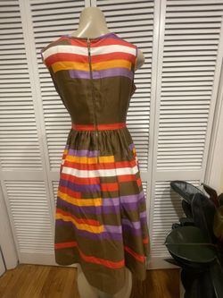 Kate Spade Flit and Flare Multi Coloured Striped Dress