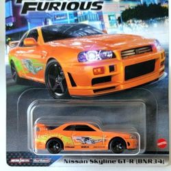 Hot Wheels Fast & Furious Nissan Skyline GT-R (BNR34) Orange 