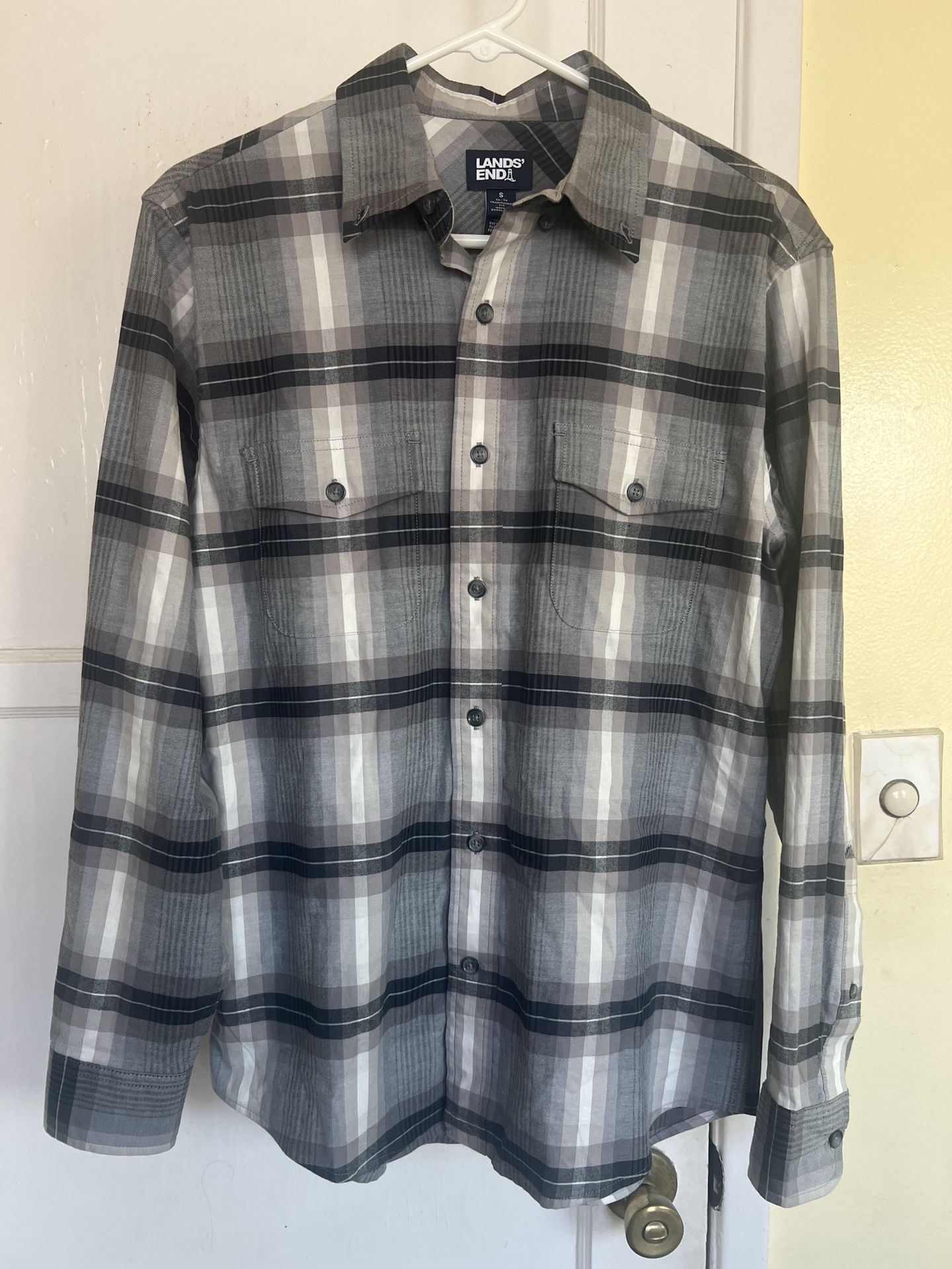 Gray Plaid Flannel Shirt