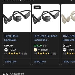 TOZO Upgraded Open Ear Headphones Bluetooth 5.3 Air Conduction Wireless Headphones Sport Earbuds with Premium Sound, 32 EQs via APP, Dual-Mic Call Noi