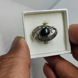 Vintage Sarah Coventry Hematite Stone Ring