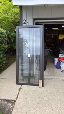 Full view Bronze storm door 36” left side
