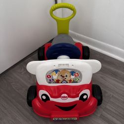 Fisher-Price Laugh & Learn 3-in-1 Smart Car Interactive Infant Walker & Toddler Ride-On Toy