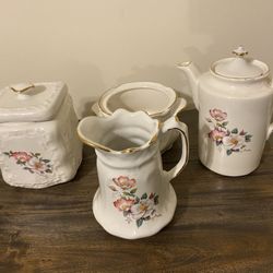 Old English Teapot The House Of Webster Wild Rose Briar Rose Tea Set Teapot Pitcher