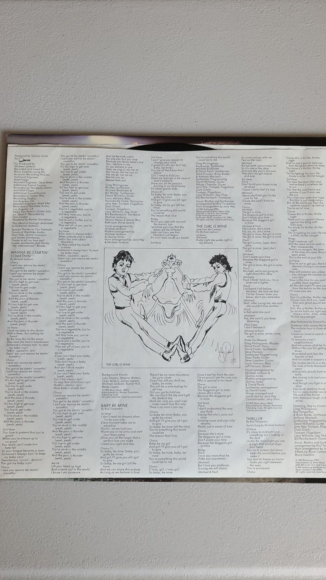 Original Michael Jackson it's thriller album vinyl